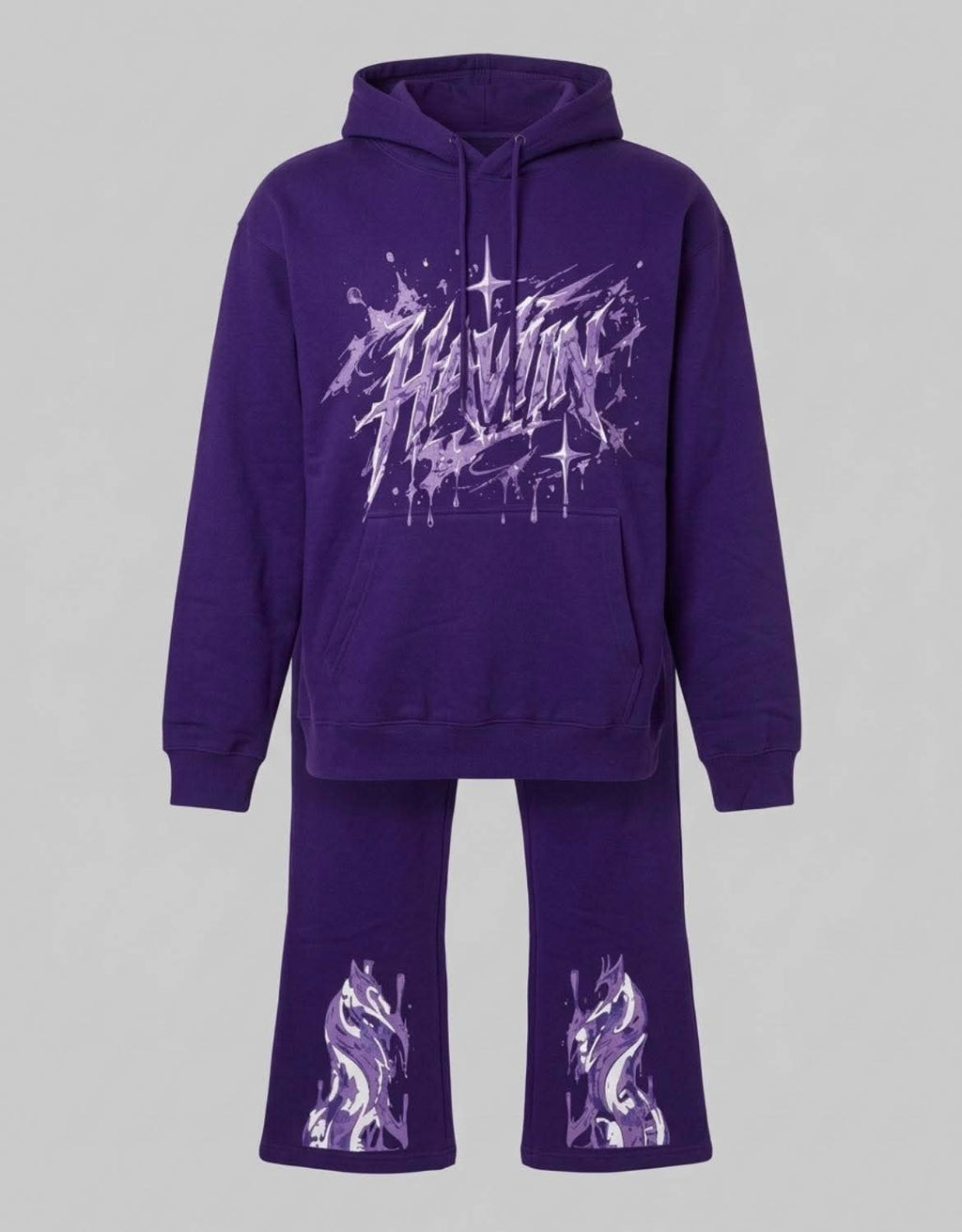 Haviin hoodie and stacked pants set