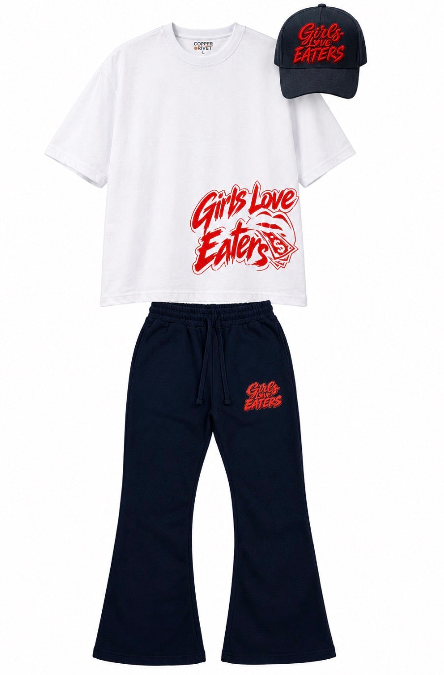GLE stacked pants set +hat